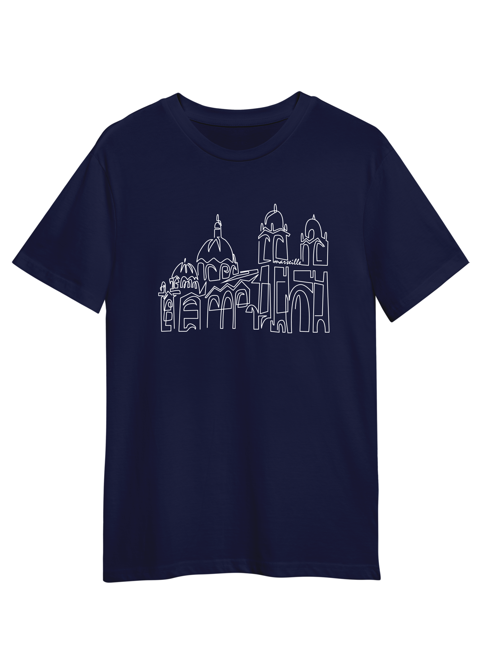 Tee shirt made in France marine cathédrale de la Major - Fil Rouge