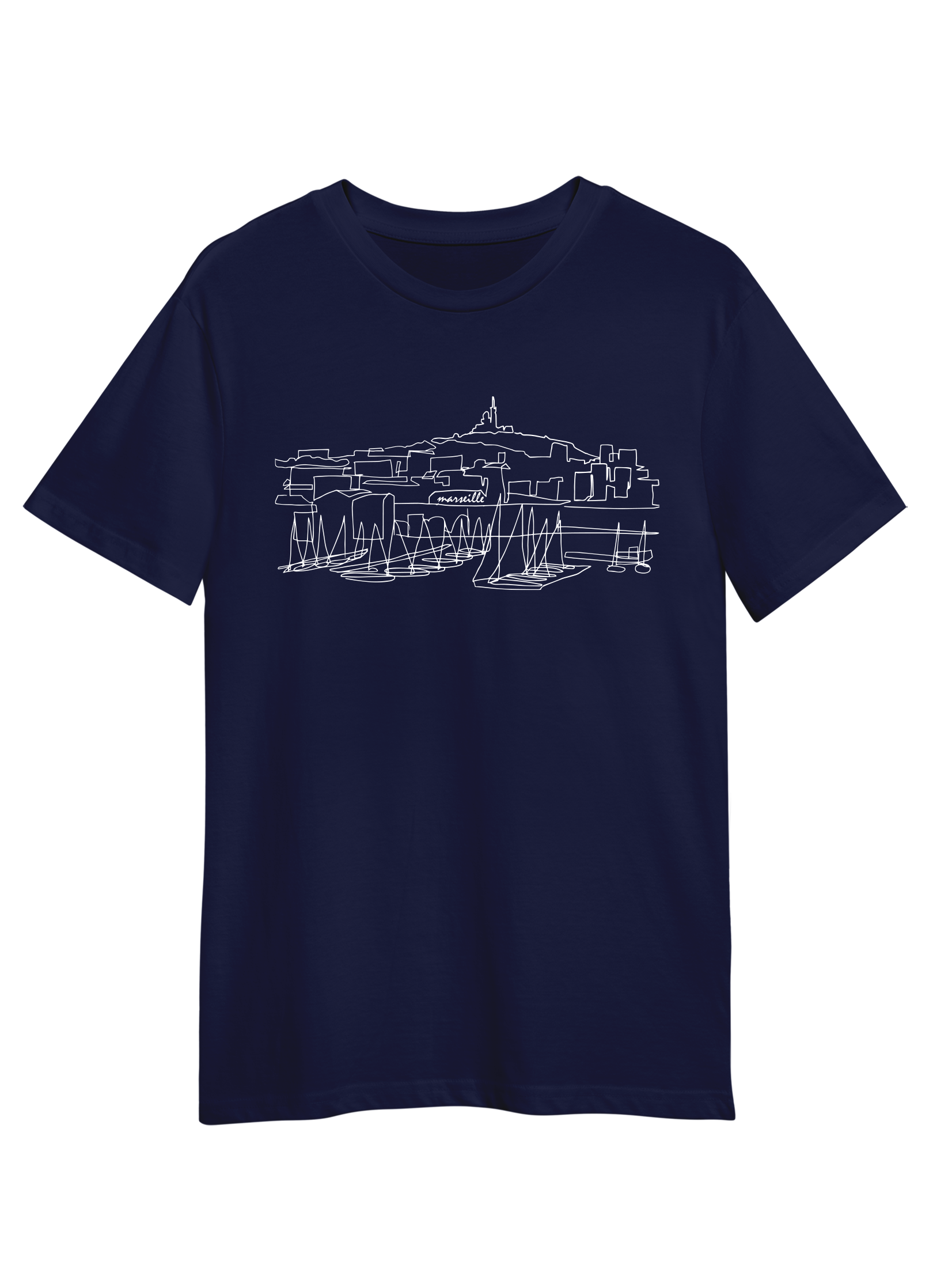 Tee shirt made in France marine vieux-port - Fil Rouge