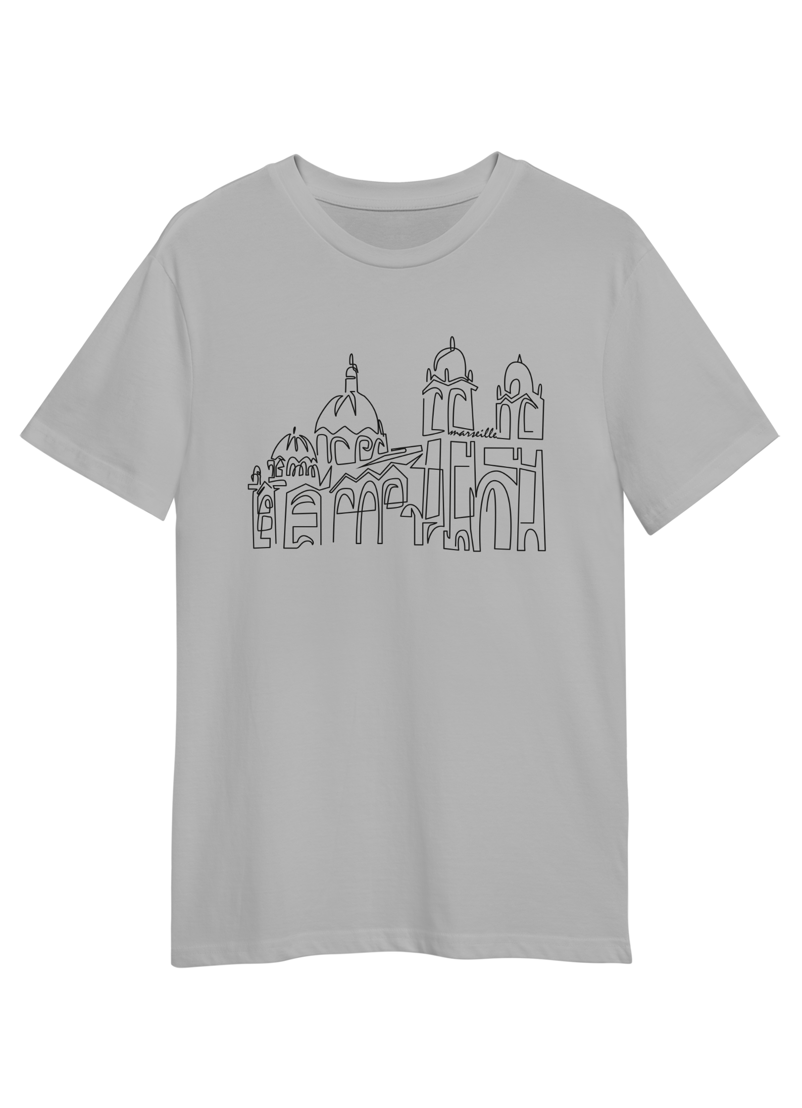 Tee shirt made in France gris cathédrale de la Major - Fil Rouge