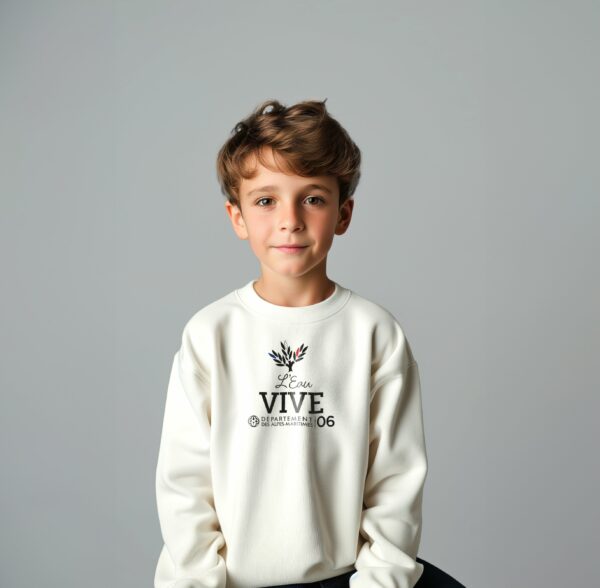 Tenue scolaire SWEATSHIRT RAYMOND blanc Collège l’Eau Vive - Boutique Fil Rouge