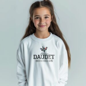 Tenue scolaire SWEATSHIRT RAYMOND blanc Collège Alphonse Daudet - Boutique Fil Rouge