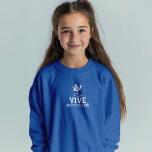 SweatGirl Broderie Bleu Carre Vive ()