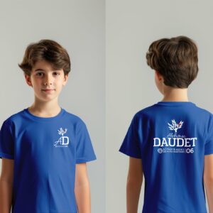 Tenue scolaire TEE-SHIRT BENOIT bleu Collège Alphonse Daudet - Boutique Fil Rouge