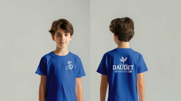 Tenue scolaire TEE-SHIRT BENOIT bleu Collège Alphonse Daudet - Boutique Fil Rouge