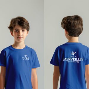 Tenue scolaire TEE-SHIRT BENOIT bleu Collège des Merveilles - Boutique Fil Rouge