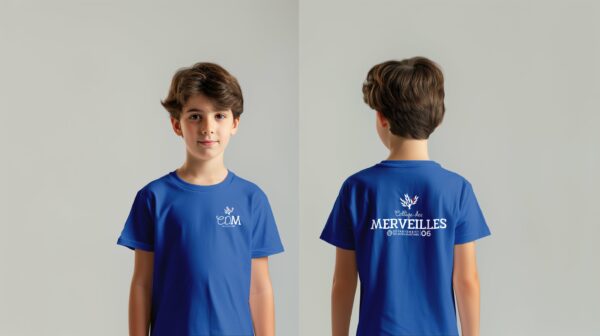 Tenue scolaire TEE-SHIRT BENOIT bleu Collège des Merveilles - Boutique Fil Rouge