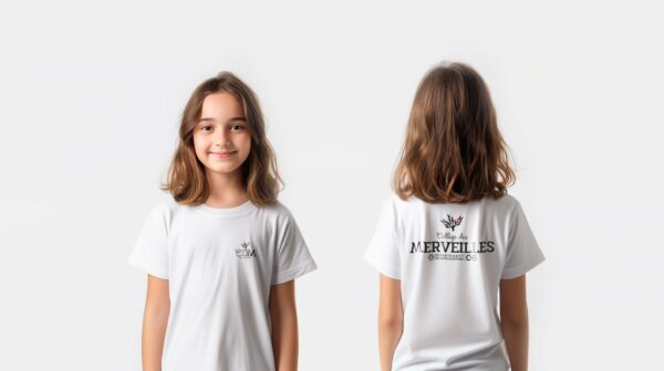 Tenue scolaire TEE-SHIRT LOIC blanc Collège des Merveilles - Boutique Fil Rouge