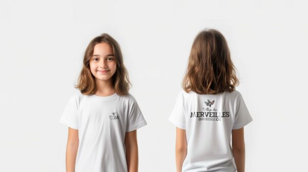 Tenue scolaire TEE-SHIRT LOIC blanc Collège des Merveilles - Boutique Fil Rouge
