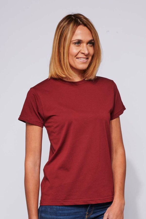 Le tee shirt classique, droit en coton bio – Bordeaux