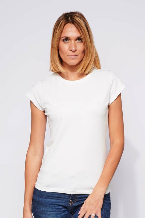 Le tee shirt ajusté Louison en coton bio, très doux – Blanc