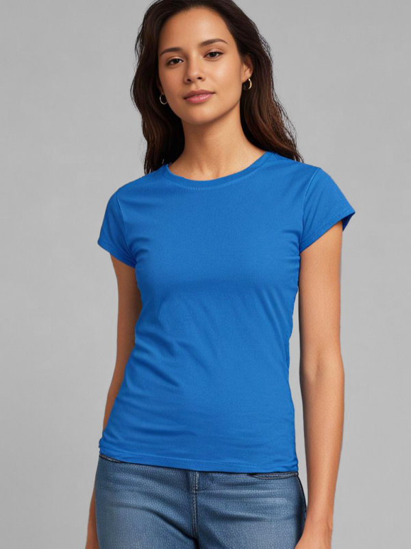 tee shirt laure bleu roi face