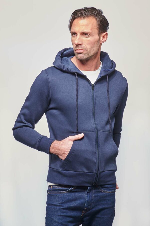 La veste zippée gris marine