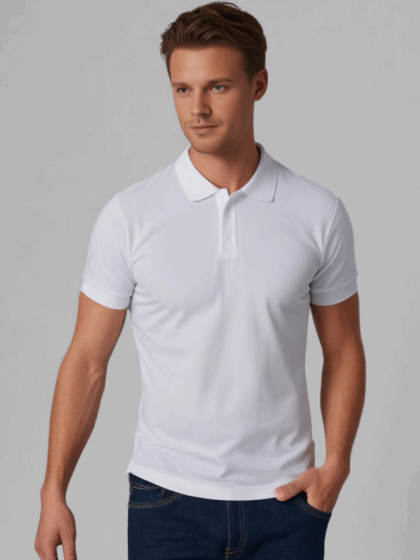 polo matt blanc face