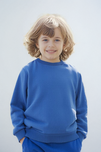 Sweat-shirt enfant Armand col rond – Made in France – Boutique Fil Rouge